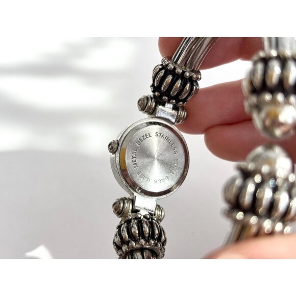 Collezier Cuff Bracelet Silver Toned Ladies Vintage Wristwatch - 22mm - WORKS! - Picture 11 of 11
